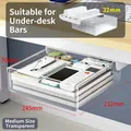 Medium size transparent under-desk hidden drawer organizer box for office storage - Transparent / 32mm Riser / Medium