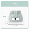 Corduroy cosmetic bag in grey-blue with elastic closure and 12x13x5cm size details - With Label / Blue