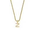 18K gold plated twist chain necklace with a pearl-studded letter Z pendant - Letter Z