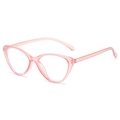 Montatura per occhiali cat-eye anti luce blu in rosa chiaro traslucido di moda - Rosa trasparente
