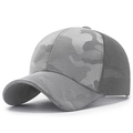 Cappellino da baseball camouflage unisex con motivo grigio e retro in rete traspirante - Grigio chiaro