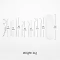 Portable 304 stainless steel dental cleaning 8-piece set in transparent case - 7-Piece Set in Plastic Box / Silver