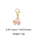 Pink enamel pumpkin carriage charm with gold lobster clasp for shoes and bags - Style 50 Pumpkin Carriage