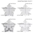 Detailed dimensions of white silicone flower basket molds with assembly parts and weights - Assembled Flower Basket Silicone Mold