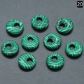 Malachite pattern stone donuts with off-center hole for DIY jewelry making - 18mm Side Hole Malachite (SYN)