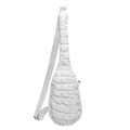 Sac bandoulière matelassé blanc minimaliste avec bandoulière réglable et tissu texturé - Blanc