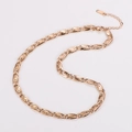 Detail of rose gold paperclip necklace with lobster clasp and S925 engraved tag - Necklace / Rose Gold