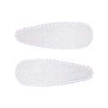 Paire de barrettes à cheveux en dentelle blanche avec broderie florale et bords festonnés - Pince Goutte à Bord Festonné (Lot de 2) / Dentelle Blanche-Fleur Brodée