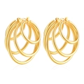 Minimalistische goldene mehrlagige Creolen aus poliertem Edelstahl für elegante Damen - 18K Gold / Gold