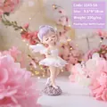 Ballet Angel Girl Figurine in Purple and White Dress with Wings and Floral Base - 1143-5 Standing Purple