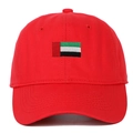 Casquette de baseball rouge en coton avec broderie drapeau des Émirats Arabes Unis - Réglable / Rouge