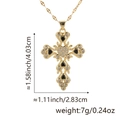 Collana con pendente cuore e croce d'oro con gemme nere e cristalli, h 4,03 cm - Stile A (Croce a Cuore/Zirconia Bianca e Nera)