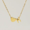 Collier minimaliste en acier inoxydable doré 18K avec pendentifs cœur et lettre H élégants - Lettre H(H) / Or