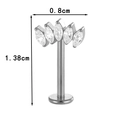 G23 titanium labret stud with crystal flower marquise stones, size 0.8cm by 1.38cm - Fan Shaped Style (T2527-4) / Silver