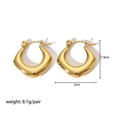 Orecchini a U in acciaio inossidabile dorato 18K di 1,9 cm di altezza e 2 cm di larghezza - Forma a U Lucidata (YYE023030)