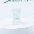 Miniature crystal Schnauzer dog figurine with resin drip craft on a white stand - 08 Green Fluorite