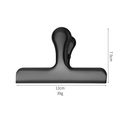 Black stainless steel food bag clip in 12cm width for kitchen sealing and storage - Large / Black