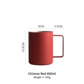 Chinese Red 400ml stainless steel mug with matte finish and square ergonomic handle - 400ml / Large China Red