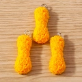Macro detail of yellow resin rose charms with silver loops for DIY jewelry making - Letter I / 10 Pieces Pack / Yellow