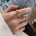 Neutrale Panzerkettenringe in Gold und Silber für Damen und Herren im Vintage-Stil - Einstellbar Offen / Gold