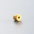 Minimalist golden titanium steel cylindrical screw-on earplug with threaded center hole - Gold Ear Nut (0.8*4) (配件001)