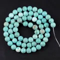 Natural turquoise style round beads with brown matrix texture for DIY jewelry making - Blue Turquoise / 4mm/1 Piece Approximately 90 Pieces/10g
