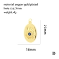 18K gold plated copper astronaut pendant with micro-set blue evil eye and dimensions - Sun Pattern Micro Pave Pendant