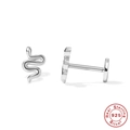 S925 Sterlingsilber Schlangen-Ohrstecker in Silber mit realistischen Details - Schlangenform (Stil 3) / Weißgold