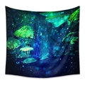 Detailed view of bohemian mushroom tapestry with glowing fantasy forest and vibrant colors - Zj422-5 / 73X95CM (Brushed Fabric)