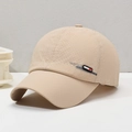 Berretto da baseball in mesh beige con tessuto sportivo traforato ad asciugatura rapida - Regolabile / Beige Chiaro