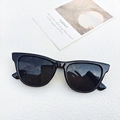 Classic black oversized square sunglasses with dark grey lenses and polished finish - Black and Gray