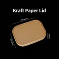 Disposable kraft paper lid for rectangular food containers measuring 177x124x19mm - Universal Paper Lid / Natural Paper Lid for Rectangular Box