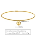 18K gold plated stainless steel choker necklace with a 16mm spherical bead pendant - Perimeter 43.5cm/Ball 16mm / Gold Ball NC-1135G