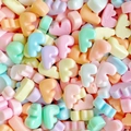 Macro view of macaron colored resin F-letter beads for DIY phone cases and hair accessories - Letter F (Random Mixed One) / Small