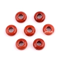 Polished red natural agate stone beads with hole for DIY jewelry making and braiding - Red Jasper / 5x10mm