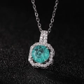 Silver necklace with green crystal perfume bottle pendant and white zircon accents - Ice Flower Light Green Pendant Only (Without Chain)