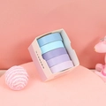 5-roll macaron blue and purple washi tape set in minimalist cream box packaging - Macaron Solid Color [1] 5 Rolls