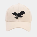 Detalle del bordado de águila en una gorra de béisbol de algodón beige transpirable - Ajustable / Beige