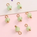 4mm light green faceted crystal beads with gold metal loops for DIY jewelry making - Green Bicone Bead