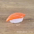 Realistic 6cm salmon nigiri sushi model made of PVC for Japanese food photography - Salmon Sushi (Small) / Orange