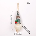 Gestrickter Weihnachtsgnom mit Pailletten und Stechpalme, Maße 19 cm hoch und 8 cm breit - Grau Grün Wellen