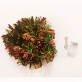 Christmas tinsel garland in red, green, and gold with battery-operated LED string lights - Tricolor Mix (S212)