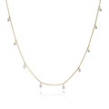 Elegant gold plated necklace featuring round cubic zirconia charms on a delicate chain - Gold Round Dot White Zircon Necklace