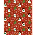 Red PE gift bag with repetitive Christmas snowman and tree pattern print - 141x91.5mm / Red Snowman Pattern