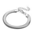 Sleek silver stainless steel flat snake bone chain bracelet with adjustable clasp - 8mm / Steel