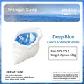 Schelpvormige geurkaars met blauwe geleewas en schelpdecoratie voor in huis - Donkerblauwe Schelp/Zeegeur