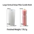 Vertical striped pillar silicone candle mold with large geometric textured finish - Large Ribbed Pillar Mold