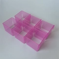 Set da 6 organizer rosa per cassetti divisori per calze e armadietto multiuso - Set da 6 / Rosa