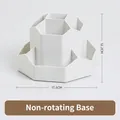 White large capacity stationery organizer with multi-compartments and non-rotating base - Non-Rotating / Gray