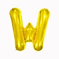 Golden letter W foil balloon with metallic finish for birthday party decorations - 16-inch Gold Slim Letter Aluminum Foil Balloon (w)